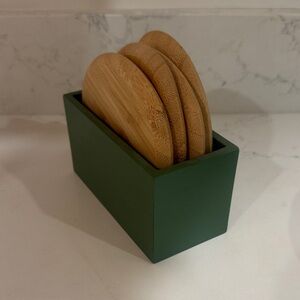 Oake Green Bamboo Coaster Set